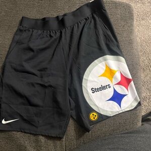 Nike Black Steelers Logo Shorts